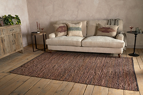 Ele Handwoven Recycled Leather Rug - Tan - 150 x 240cm-RUGS-Nkuku