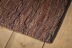 Ele Handwoven Recycled Leather Rug - Tan - 150 x 240cm-RUGS-Nkuku