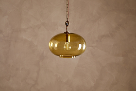 Otoro Recycled Glass Pendant - Honey - Small Round