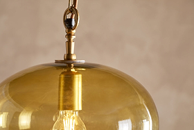 Otoro Recycled Glass Pendant - Honey - Small Round