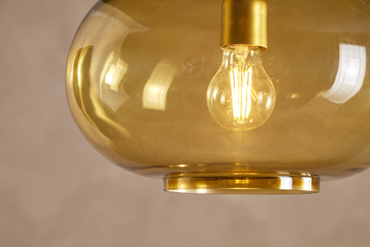 Otoro Recycled Glass Pendant - Honey - Small Round
