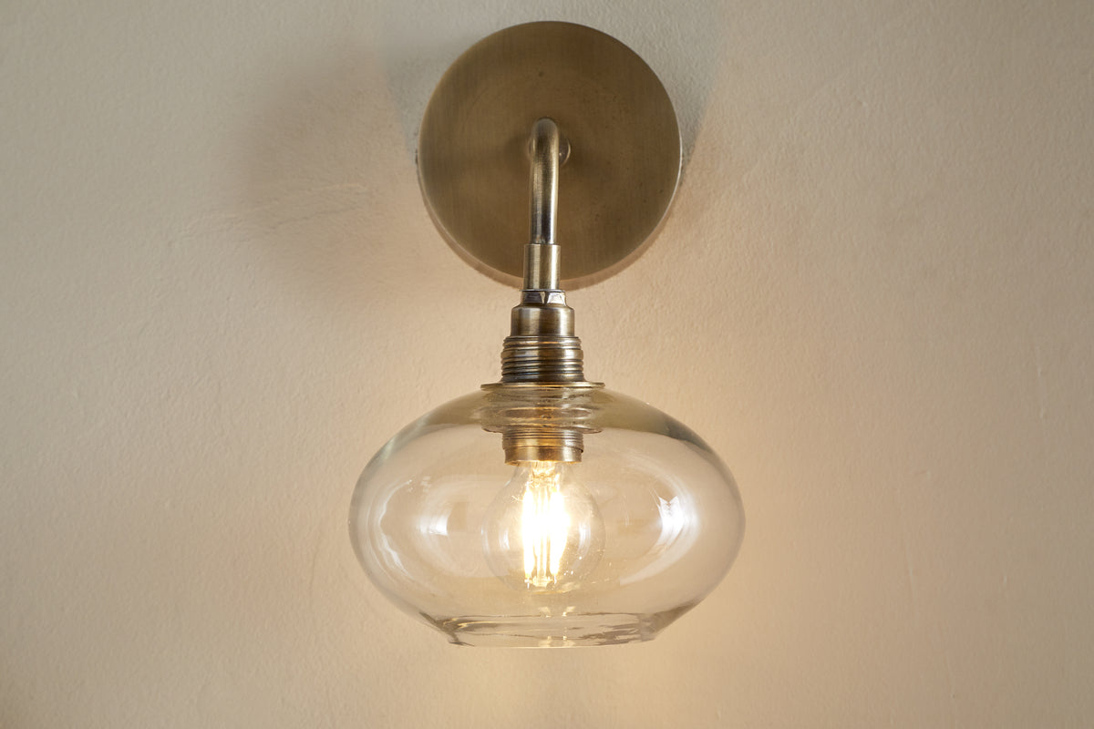 Otoro Recycled Glass Wall Light - Clear-LIGHTS-Nkuku