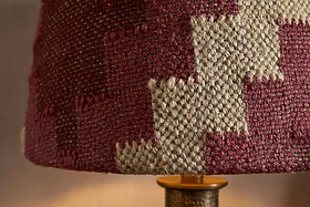 Kaadu Jute Kilim Lampshade - Rust & Natural - Medium-SHADES-Nkuku