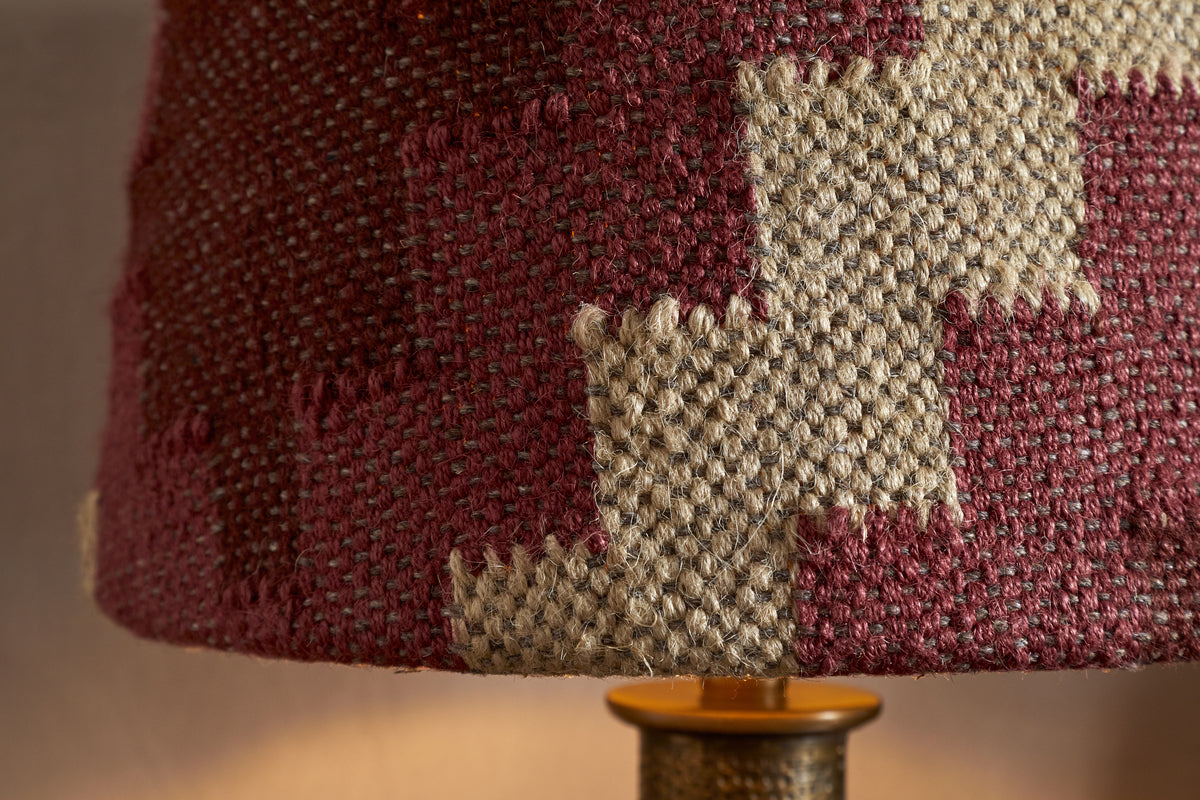 Kaadu Jute Kilim Lampshade - Rust & Natural - Medium-SHADES-Nkuku
