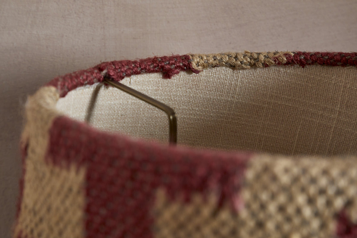 Kaadu Jute Kilim Lampshade - Rust & Natural - Medium-SHADES-Nkuku