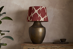 Haadu Jute Kilim Lampshade - Rust & Natural - Large-SHADES-Nkuku