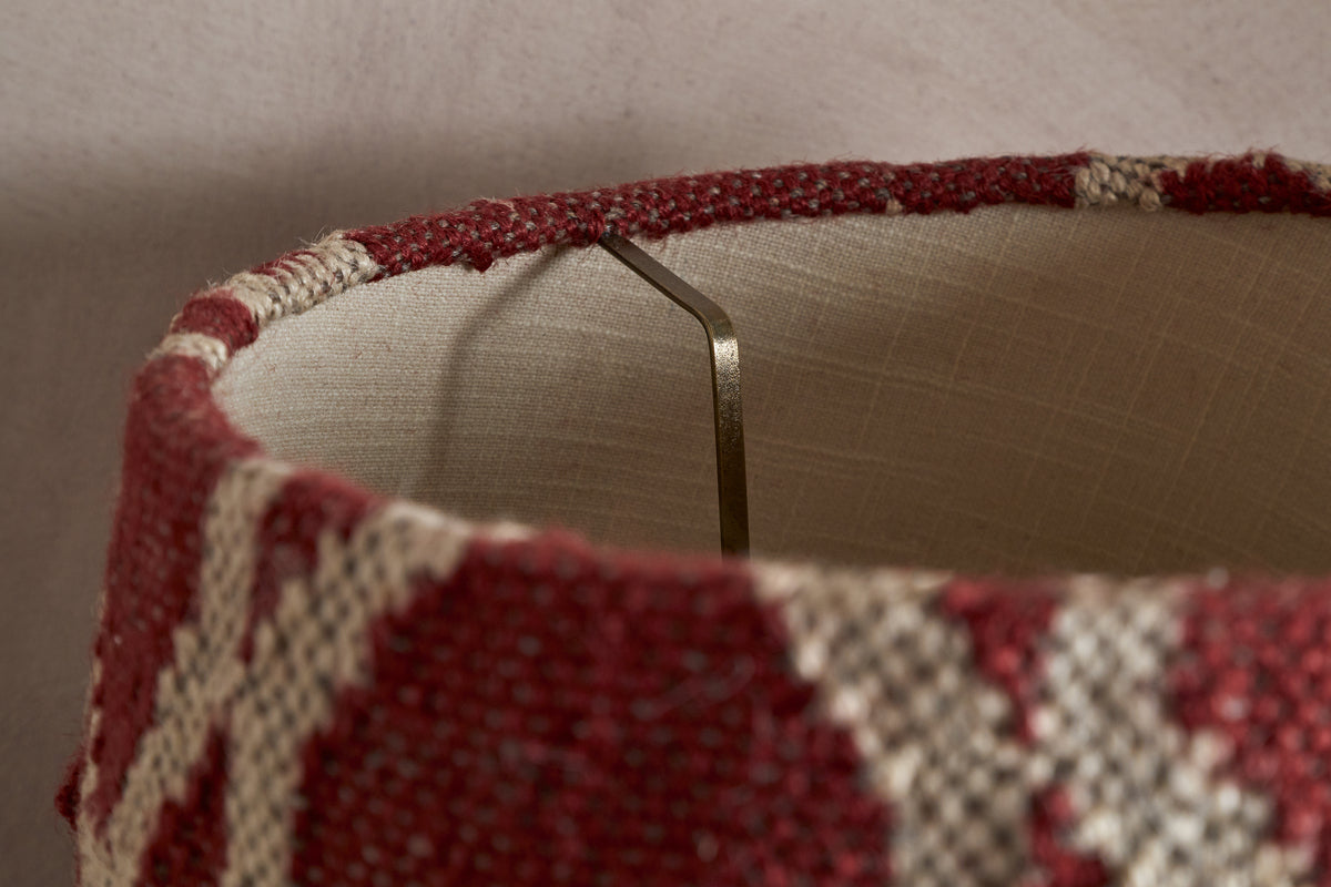 Haadu Jute Kilim Lampshade - Rust & Natural - Large-SHADES-Nkuku