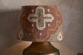 Yatra Jute Kilim Lampshade - Rust & Natural - Large-SHADES-Nkuku