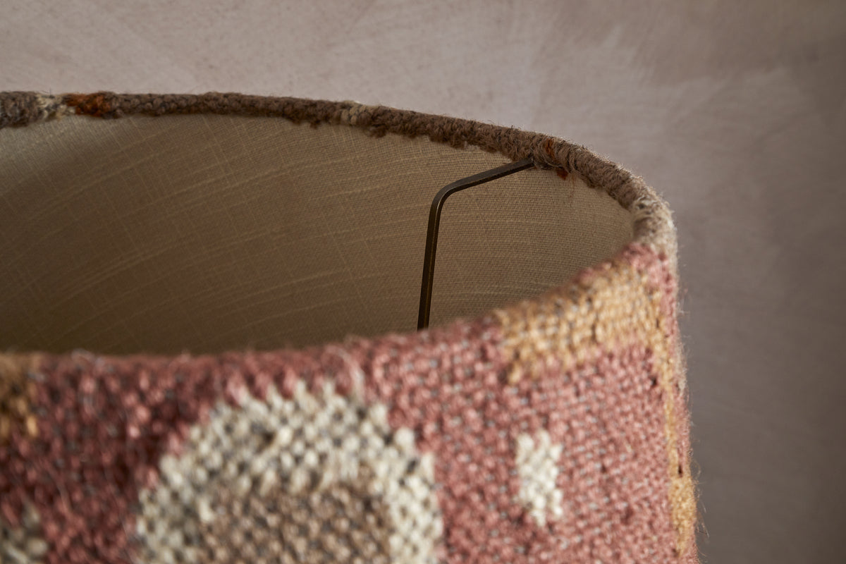 Yatra Jute Kilim Lampshade - Rust & Natural - Large-SHADES-Nkuku