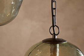 Sanvika Organic Cluster Pendant - Green-LIGHTS-Nkuku