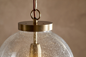 Jayeda Recycled Glass Ball Pendant - Clear-LIGHTS-Nkuku