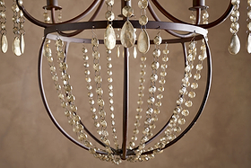 Naavia Rustic Iron & Crystal Chandelier - Rust-LIGHTS-Nkuku
