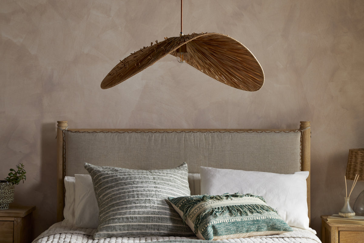 Essubi Raffia Organic Weave Pendant - Natural-LIGHTS-Nkuku