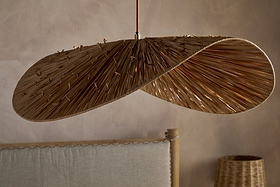 Essubi Raffia Organic Weave Pendant - Natural-LIGHTS-Nkuku