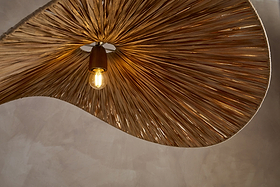 Essubi Raffia Organic Weave Pendant - Natural-LIGHTS-Nkuku