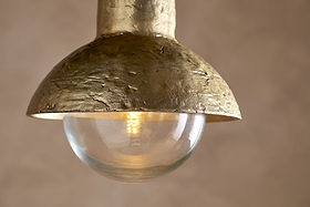 Sakti Brass & Recycled Glass Pendant - Clear-LIGHTS-Nkuku