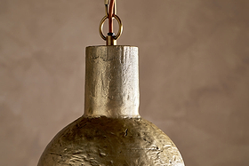 Sakti Brass & Recycled Glass Pendant - Clear-LIGHTS-Nkuku
