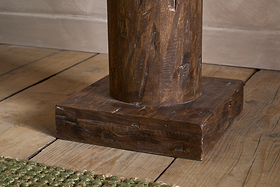 Naya Carved Wood Floor Lamp - Chocolate Brown-LAMPS-Nkuku