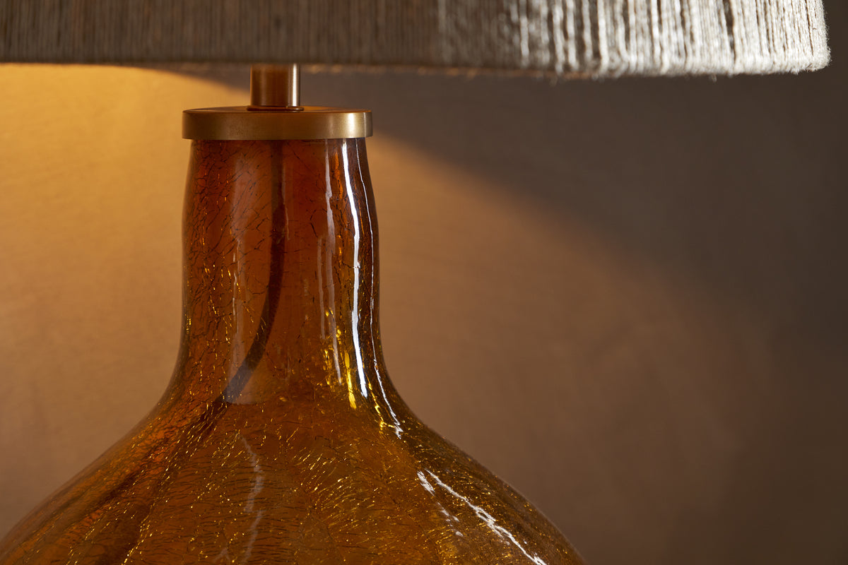 Didan Recycled Glass Lamp - Honey-LAMPS-Nkuku