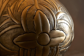 Purana Etched Table Lamp - Brass-LAMPS-Nkuku