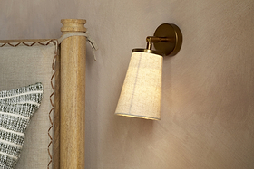 Ame Linen Wall Spot Light - Off White-LIGHTS-Nkuku