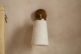 Ame Linen Wall Spot Light - Off White-LIGHTS-Nkuku