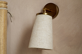Ame Linen Wall Spot Light - Off White-LIGHTS-Nkuku
