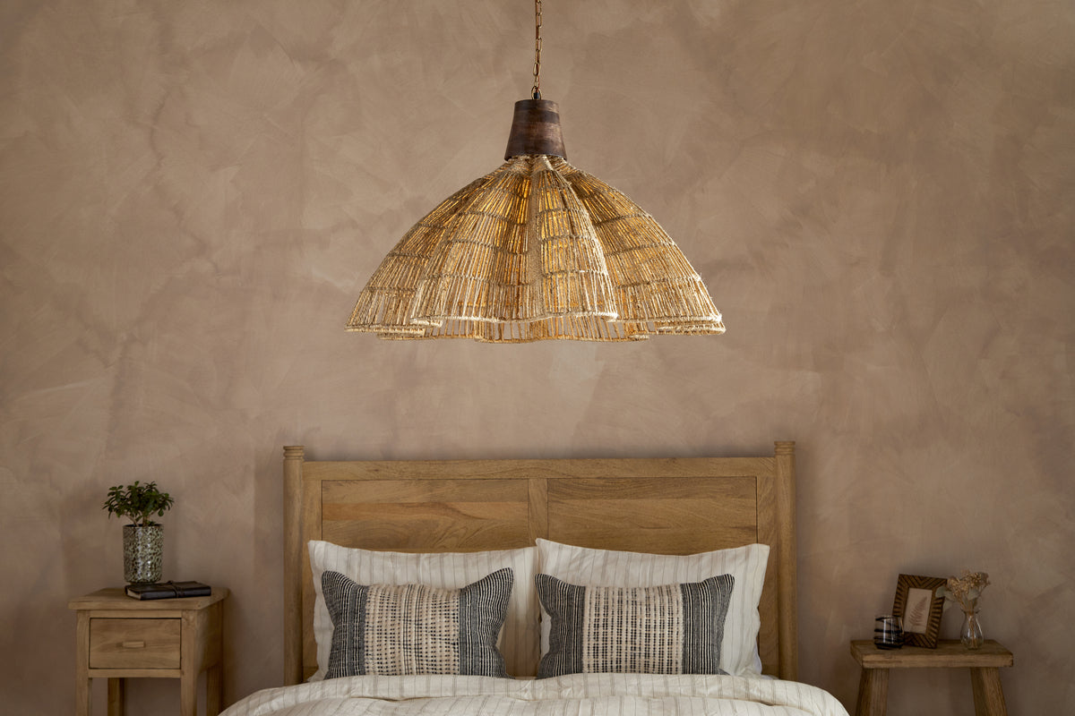 Tudai Woven Jute Pendant - Natural-LIGHTS-Nkuku