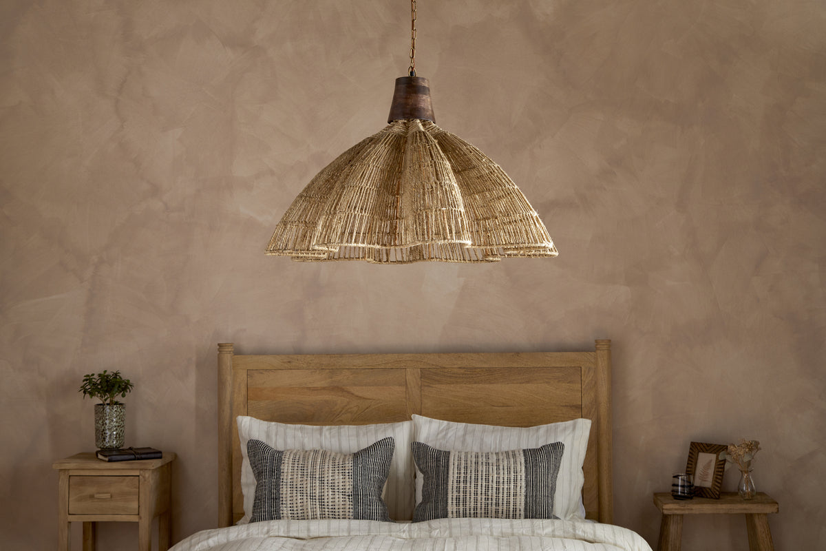 Tudai Woven Jute Pendant - Natural-LIGHTS-Nkuku