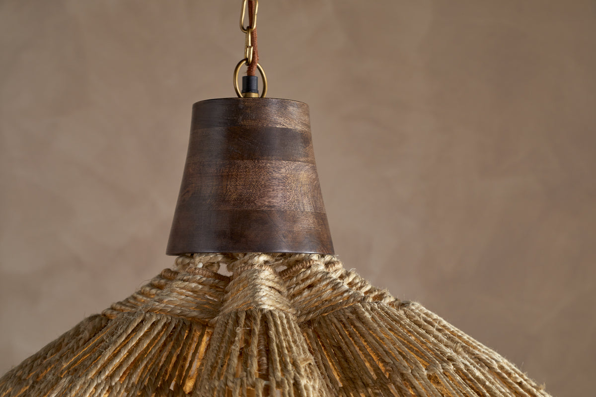 Tudai Woven Jute Pendant - Natural-LIGHTS-Nkuku