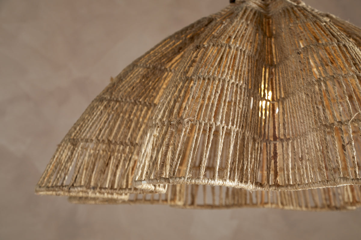 Tudai Woven Jute Pendant - Natural-LIGHTS-Nkuku