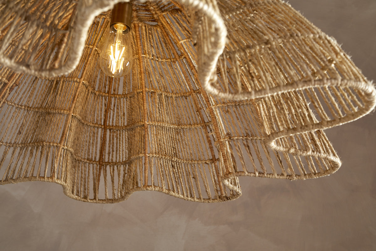 Tudai Woven Jute Pendant - Natural-LIGHTS-Nkuku