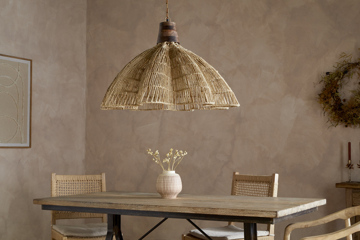 Tudai Woven Jute Pendant - Natural-LIGHTS-Nkuku