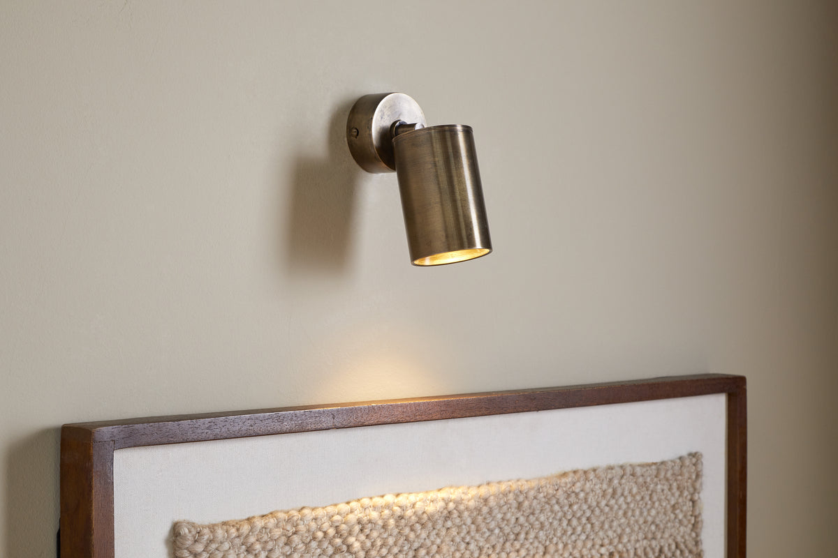 Boni Directional Spot Light - Aged Antique Brass-LIGHTS-Nkuku
