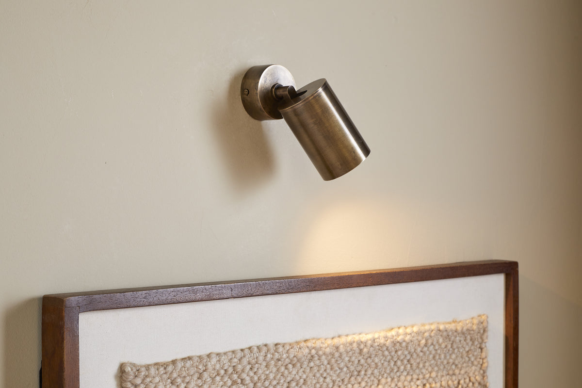 Boni Directional Spot Light - Aged Antique Brass-LIGHTS-Nkuku