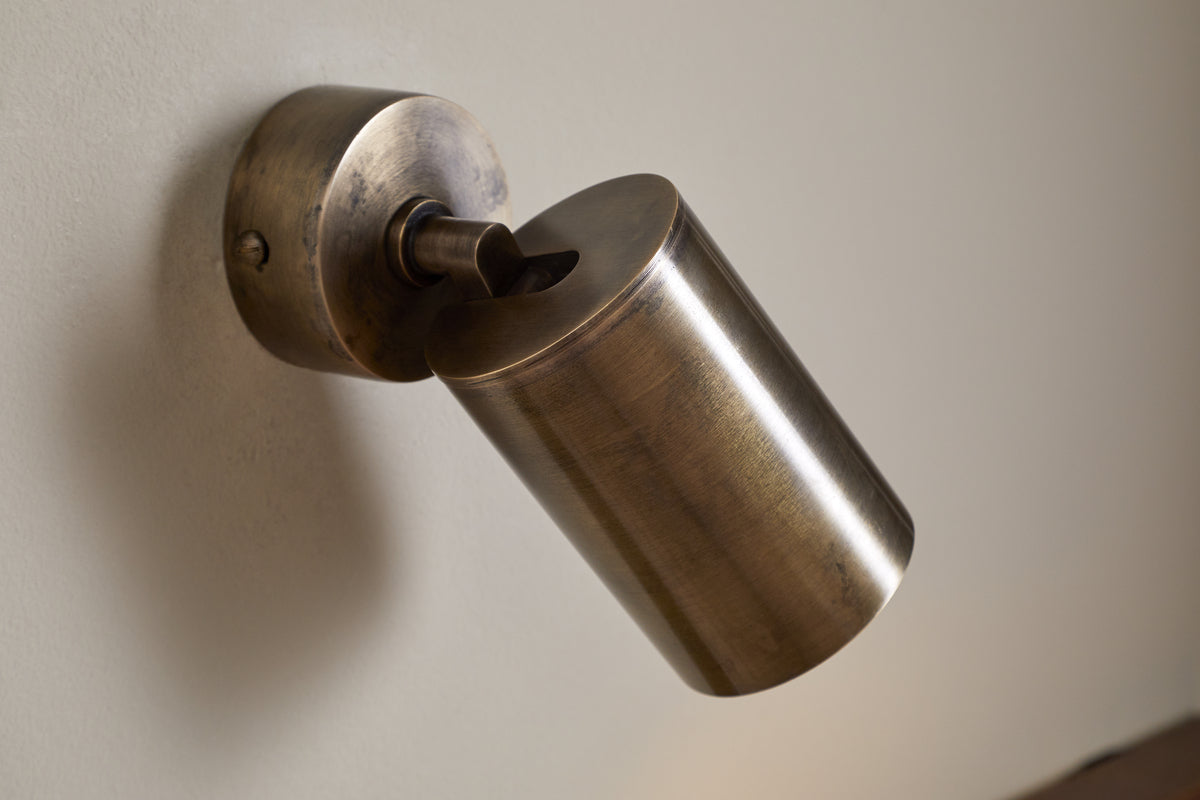 Boni Directional Spot Light - Aged Antique Brass-LIGHTS-Nkuku