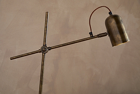 Thenkara Directional Floor Lamp - Antique Brass-LAMPS-Nkuku