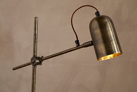 Thenkara Directional Floor Lamp - Antique Brass-LAMPS-Nkuku