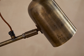 Thenkara Directional Floor Lamp - Antique Brass-LAMPS-Nkuku