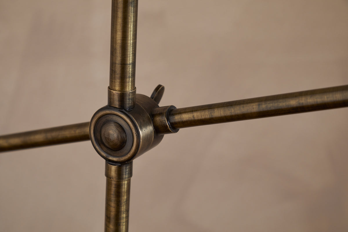 Thenkara Directional Floor Lamp - Antique Brass-LAMPS-Nkuku