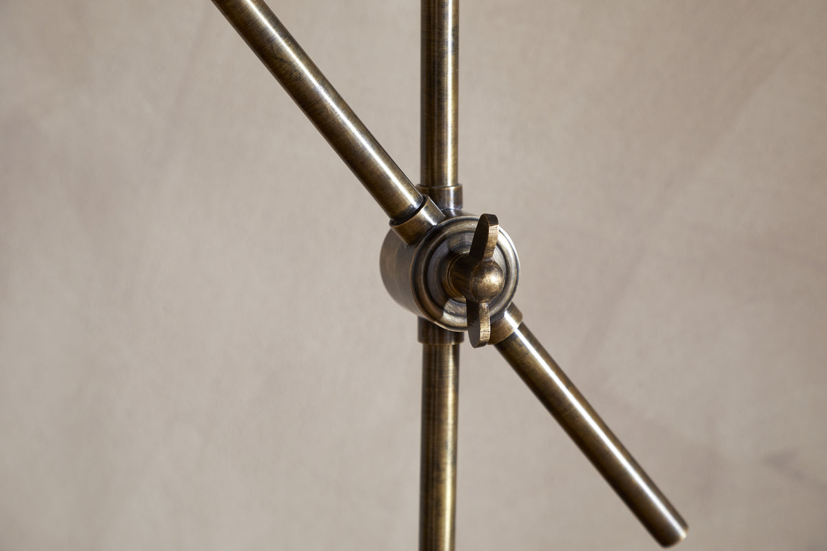 Thenkara Directional Desk Lamp - Antique Brass-LAMPS-Nkuku