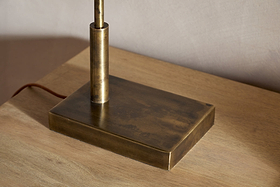 Thenkara Directional Desk Lamp - Antique Brass-LAMPS-Nkuku