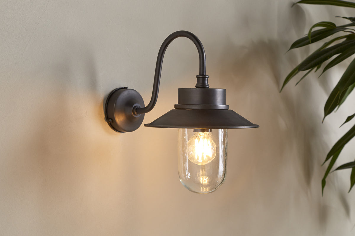 Alwar Outdoor Wall Light - Antique Bronze-LIGHTS-Nkuku