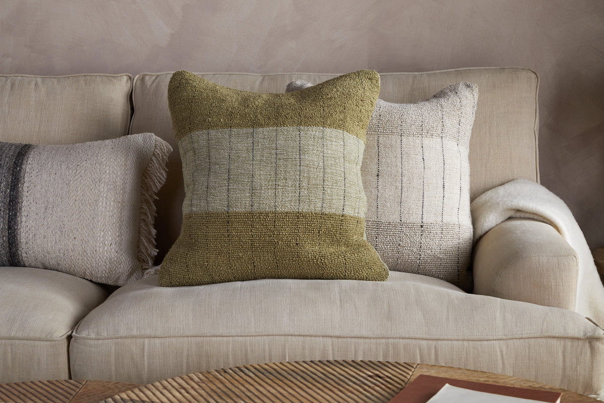 Mayla Cushion Cover - Olive Green - 50 x 50cm-TEXTILES-Nkuku