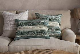 Padal Woven Cushion Cover - Green-TEXTILES-Nkuku