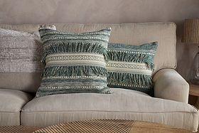 Padal Woven Cushion Cover - Green-TEXTILES-Nkuku