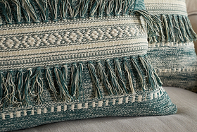 Padal Woven Cushion Cover - Green-TEXTILES-Nkuku
