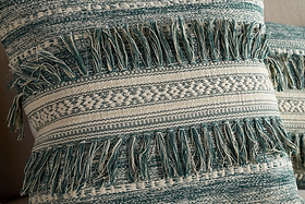 Padal Woven Cushion Cover - Green-TEXTILES-Nkuku