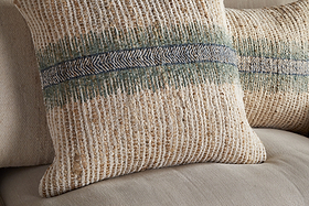Zairya Jute & Cotton Cushion Cover - Sea Foam-TEXTILES-Nkuku