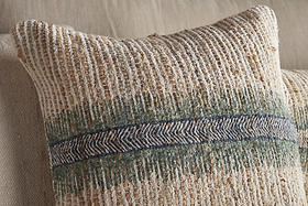 Zairya Jute & Cotton Cushion Cover - Sea Foam-TEXTILES-Nkuku